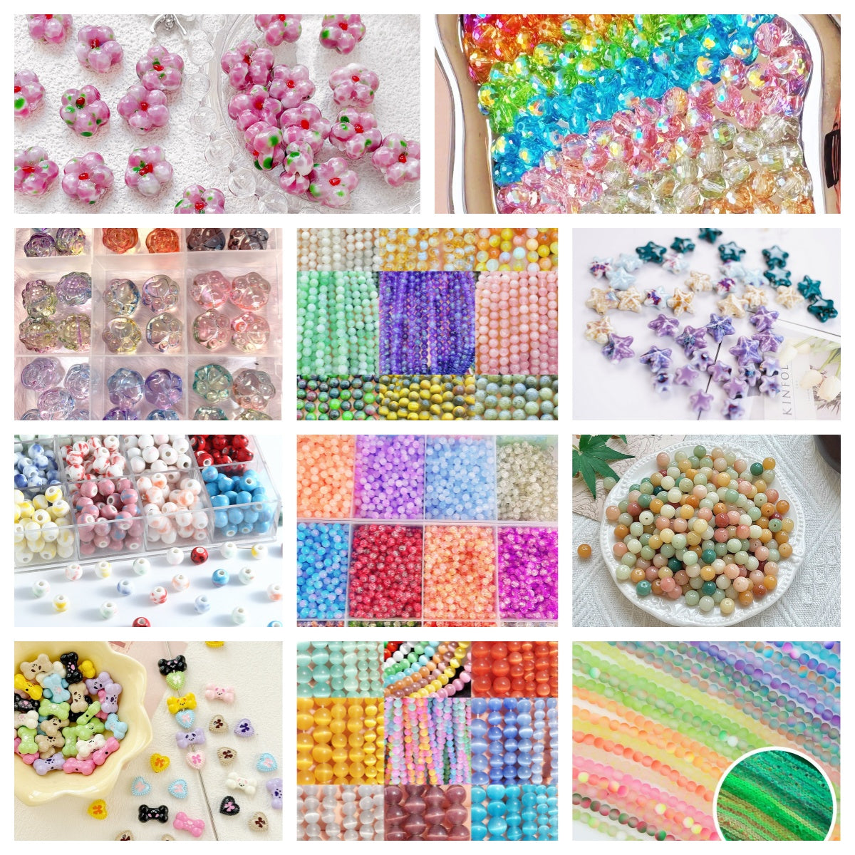 Ari-R1-Mixed Beads for Bracelet Jewelry Craft DIY(Rainbow Game)