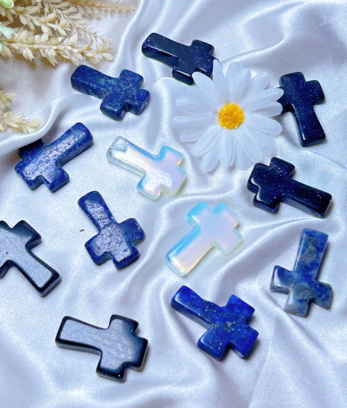 天然チャクラクリスタルクロスペンダント宝石石お守りエネルギーレイキヒーリングギフト