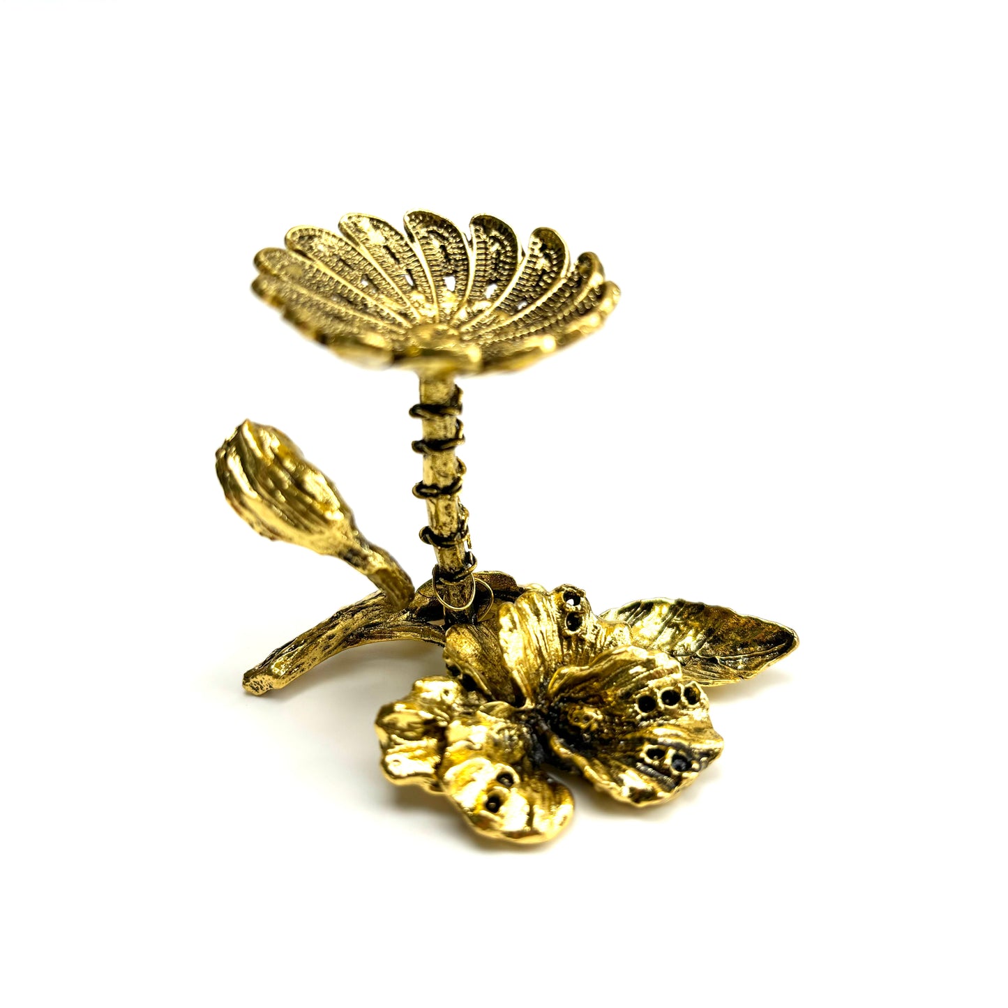 $3,2/1 pieza Base de cristal de flor dorada, base de esfera de cristal.