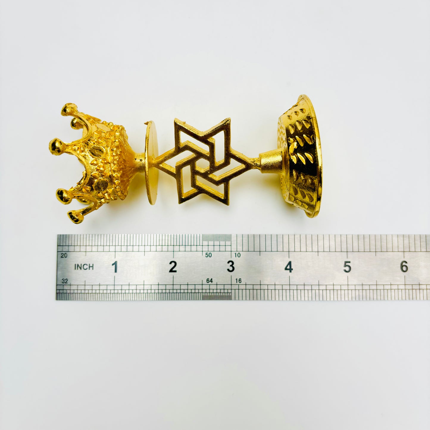 $7/1 pieza Base de cristal de corona de seis estrellas dorada brillante, base de esfera de cristal.