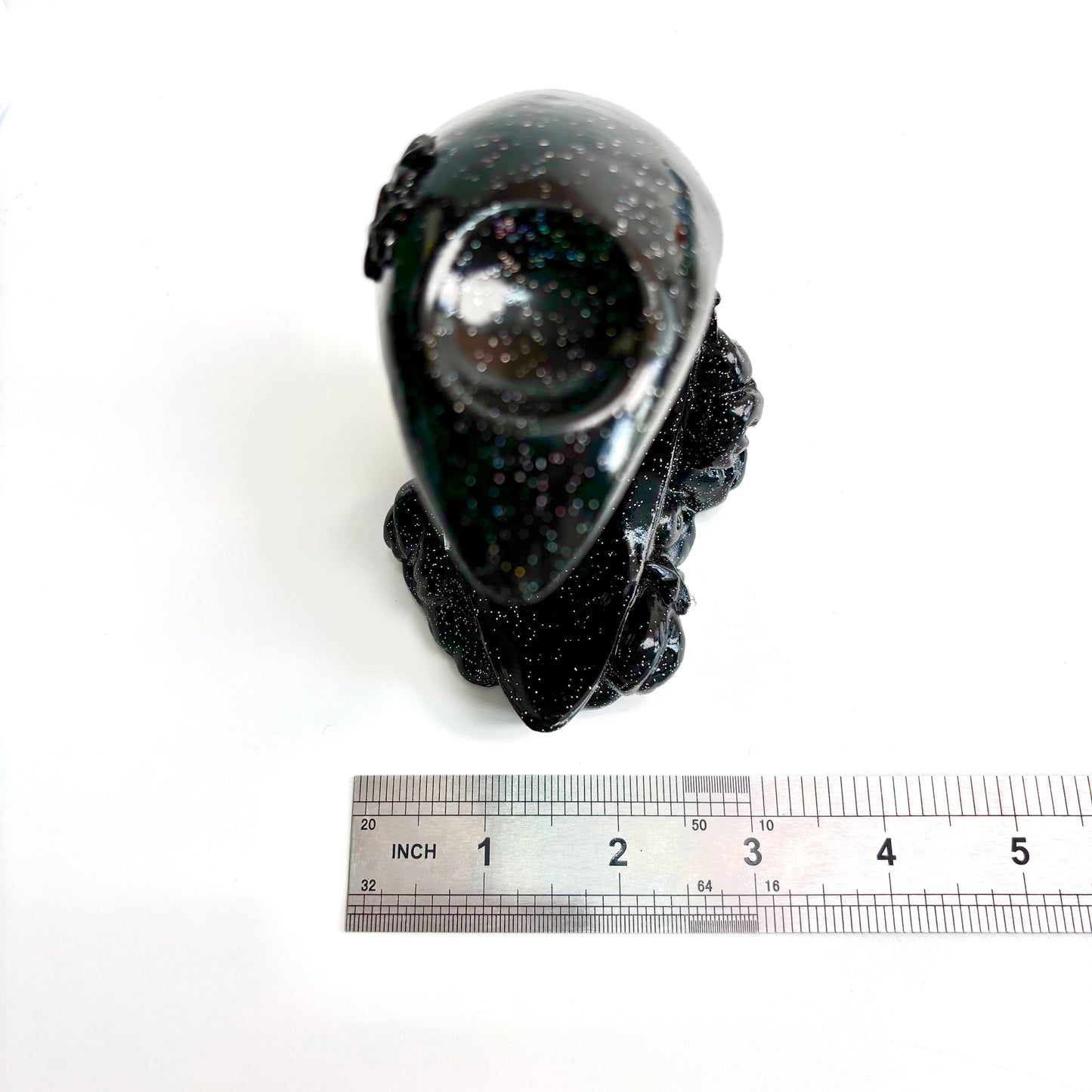 $12.8/1pcs Black moon crystal sphere Resin base.