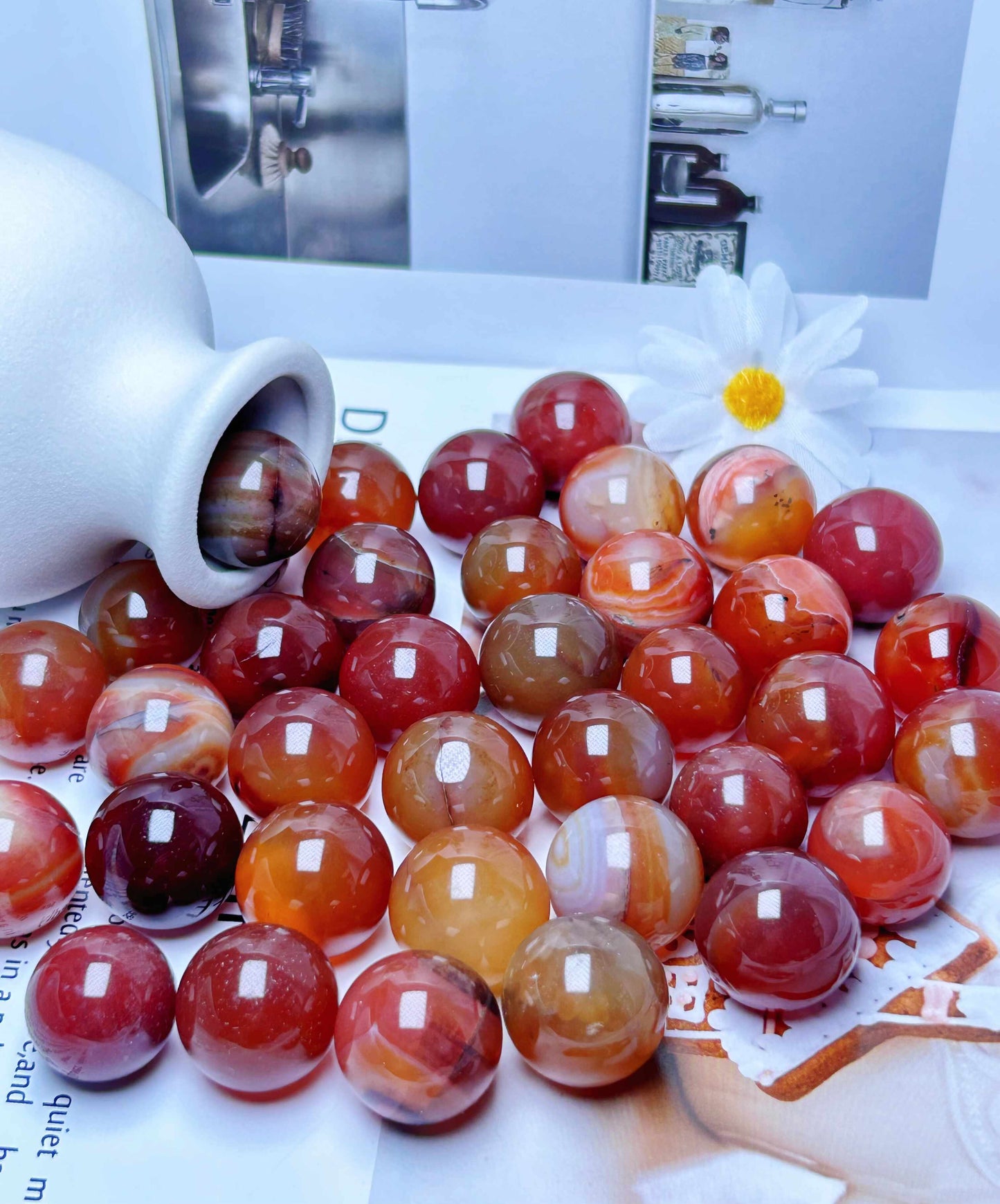 Carnelian Spheres/Witchy/ Crystal Spheres/ Orbs Crystals/ Astrology /Home Decor /Earth /Geology /Crystals