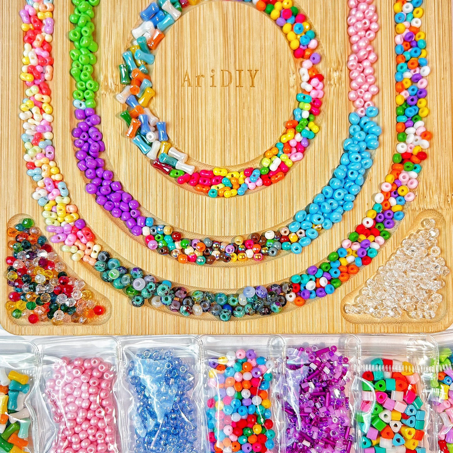 Ari-R6-Glass Seed Beads Mix Styles(Rainbow Game)