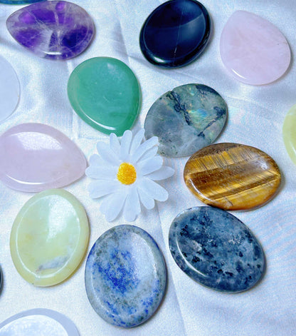 Crystal Worry Stones - HUGE Assortment,  (Smooth Polished Worry Stone, Palm Stone, Gemstone Pocket Stone)