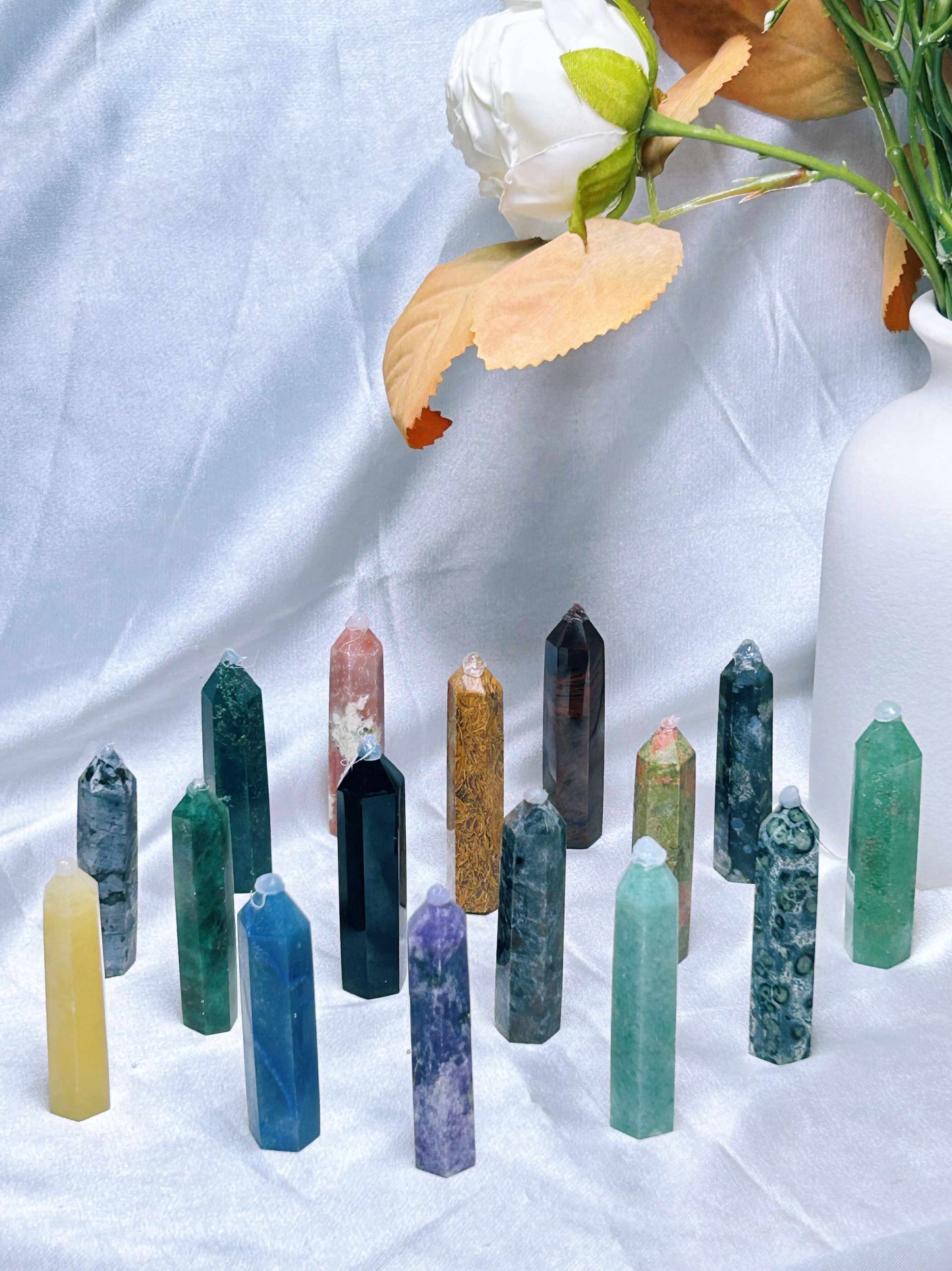 2Inch Small Crystal Quartz Obelisk Towers/Gemstones Towers Point/Crystal Wand Point/Healing Crystal/Energy Tower/Chakra Crystal Home Decor