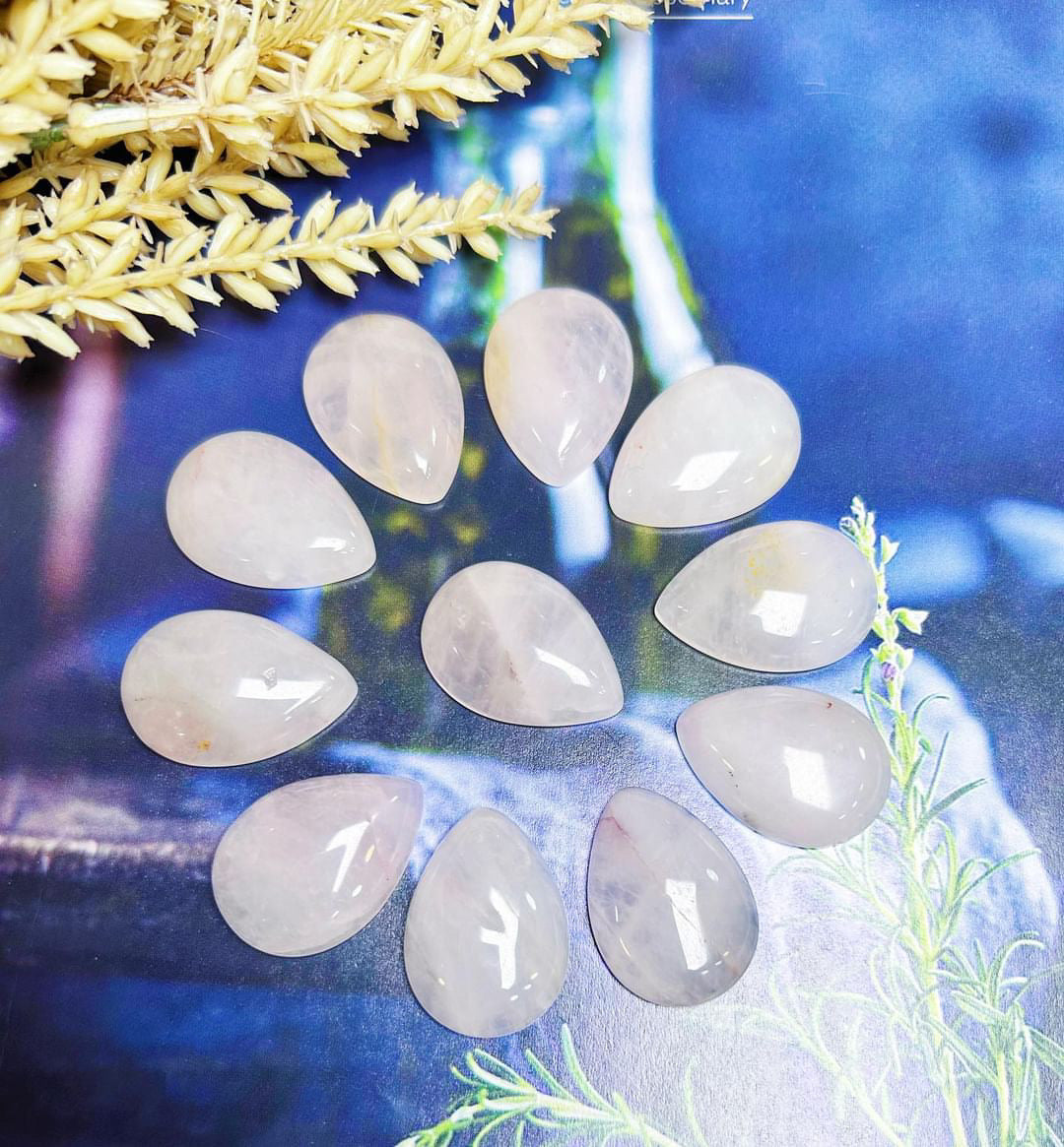 $1/PCS TearDrop Gemstone Cabochons Drop Shape Crystal Quartz For Earrings Pendant Making Supplies,Tear Drop Pocket Stone Crystal Gift