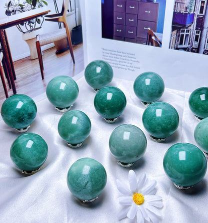 Green Aventurine Crystal Ball Green Aventurine Large Crystal Sphere Healing Crystals and Stones Crystal Decor Crystal Gifts Crystal Grids