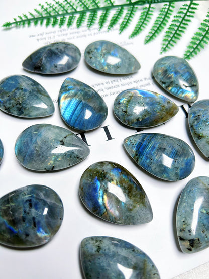 Natural Labradorite Teardrop Pendant Good RainbowGood Quality Purple Blue Green Gold Flashes