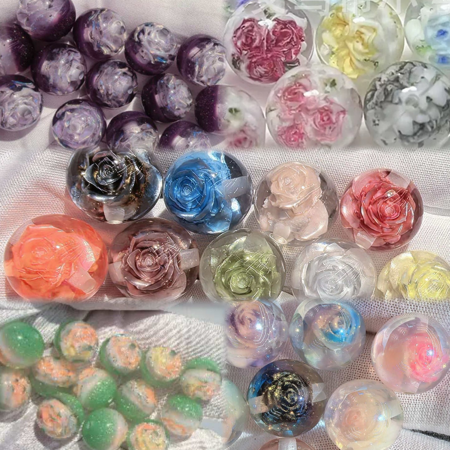 Mix Flower/Butterfly Handmade Resin Beads 16mm