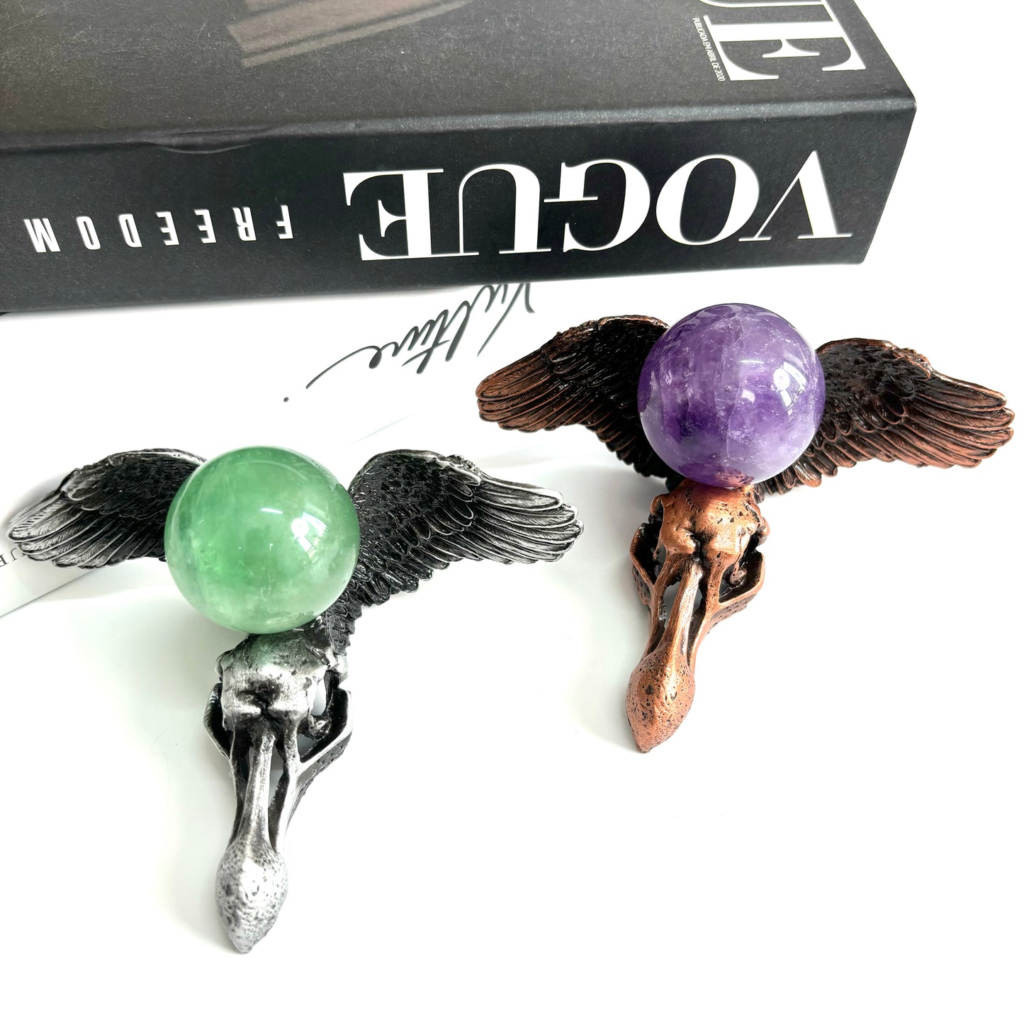 $8/1pcs Golden bird skull crystal base, Rose gold bird skull crystal base,Silvery bird skull crystal base, crystal sphere base.