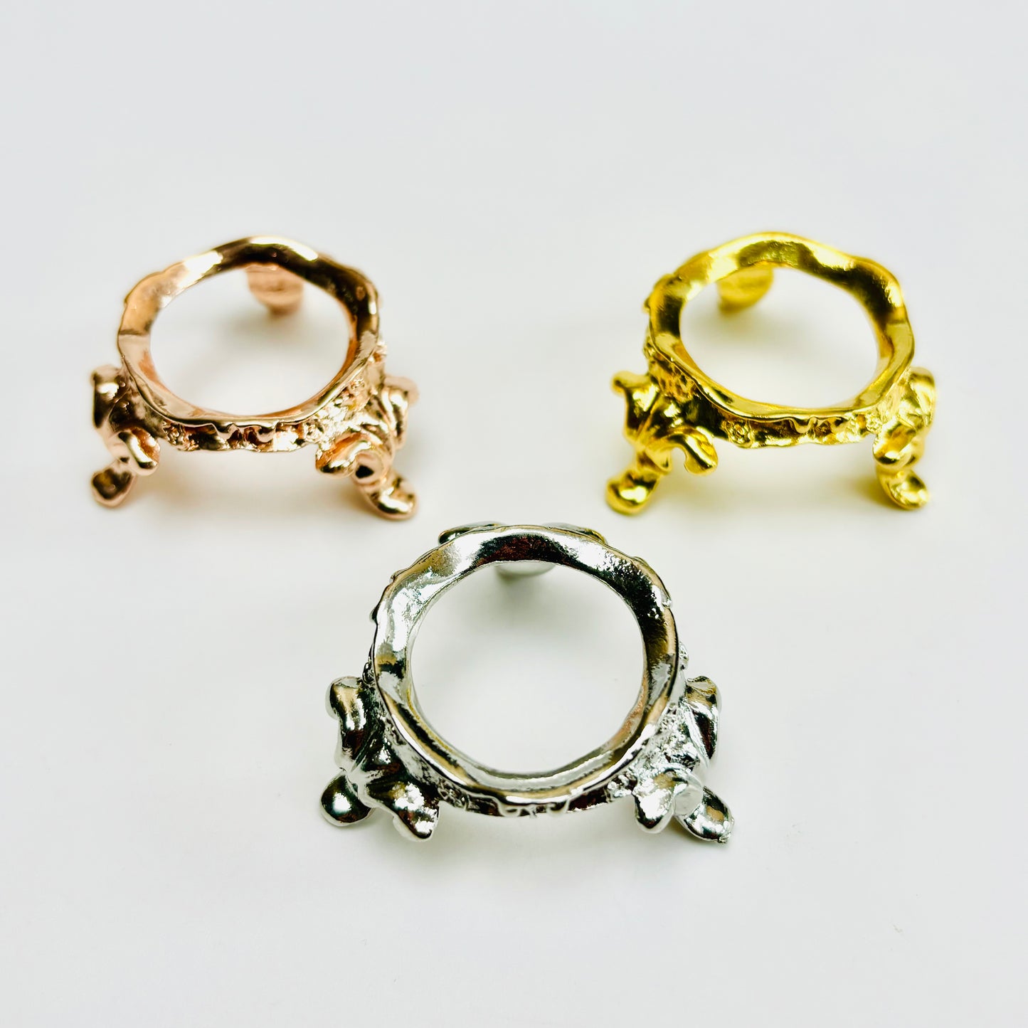 $1/1pcs Brilliant golden ring crystal base, Silvery-grey ring crystal base,Light rose gold ring crystal base, crystal sphere base.