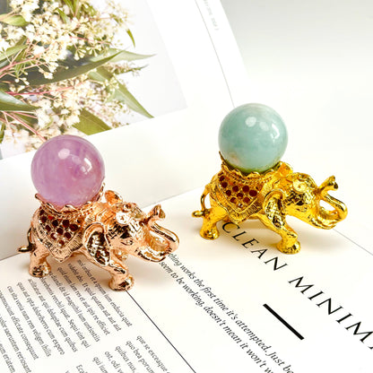 $6.8/1pcs Brilliant golden elephant crystal base,Brilliant rose gold elephant crystal base,crystal sphere base.