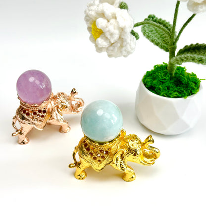 $6.8/1pcs Brilliant golden elephant crystal base,Brilliant rose gold elephant crystal base,crystal sphere base.