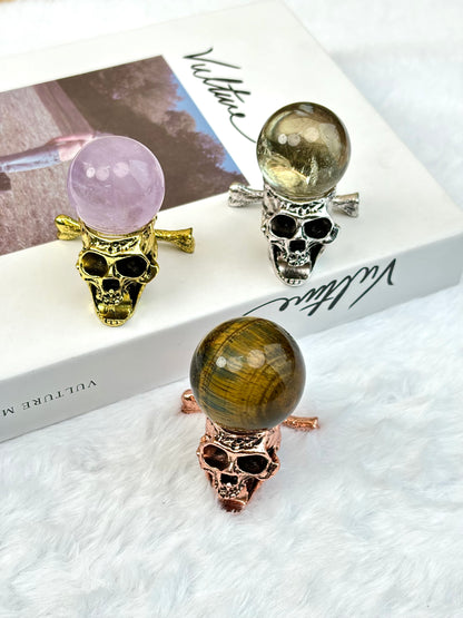 $3.5pcs Golden skull crystal base,silvery skull crystal base,rose gold skull crystal base,crystal sphere base.