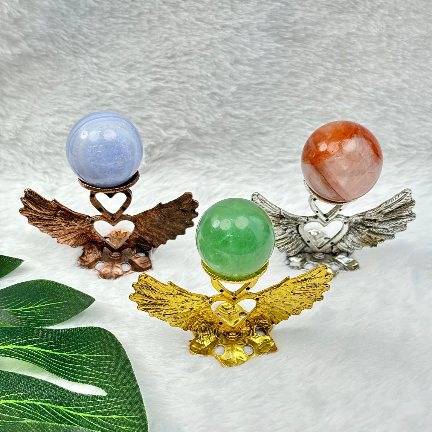 $4/1pcs Golden heart-wing crystal base,silvery heart-wing crystal base,rose gold heart-wing crystal base,crystal sphere base