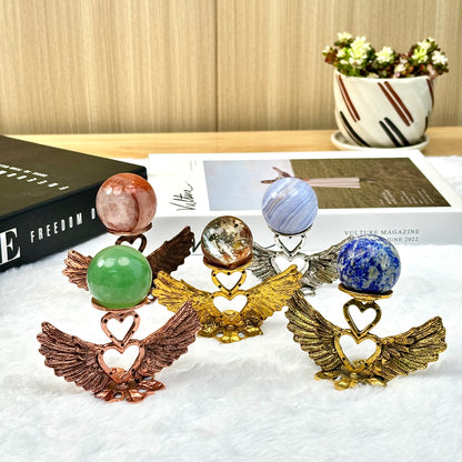 $4/1pcs Golden heart-wing crystal base,silvery heart-wing crystal base,rose gold heart-wing crystal base,crystal sphere base