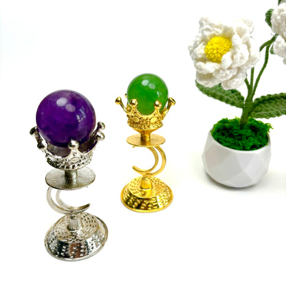 $7/1pcs Brilliant golden crown-moon crystal base,Brilliant silvery crown-moon crystal base,crystal sphere base.