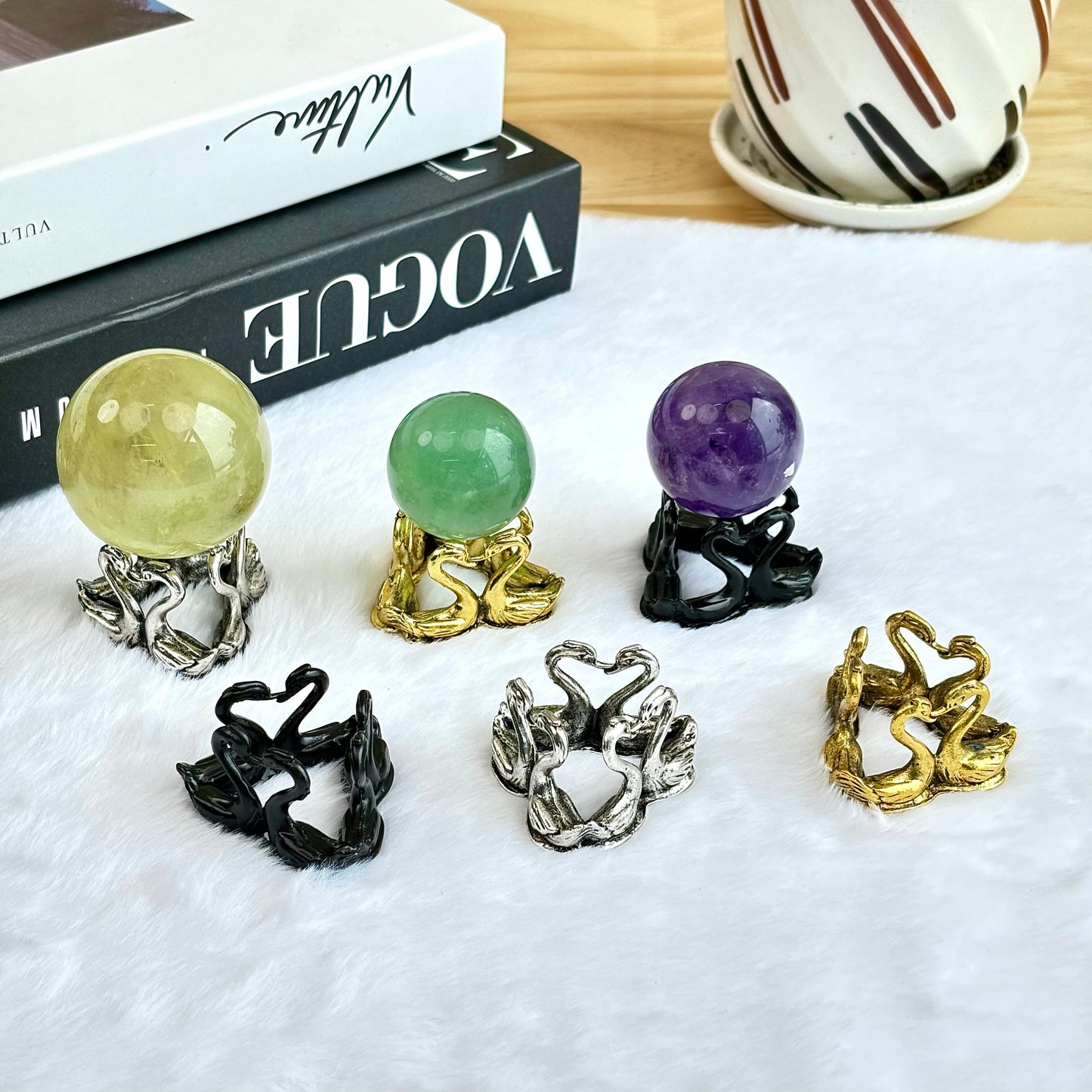 $2.5/1pcs Golden swan crystal base,silvery swan crystal base,black swan crystal base,crystal sphere base.