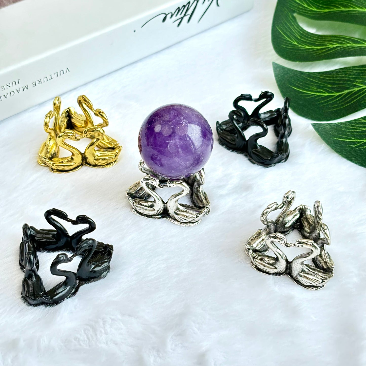 $2.5/1pcs Golden swan crystal base,silvery swan crystal base,black swan crystal base,crystal sphere base.