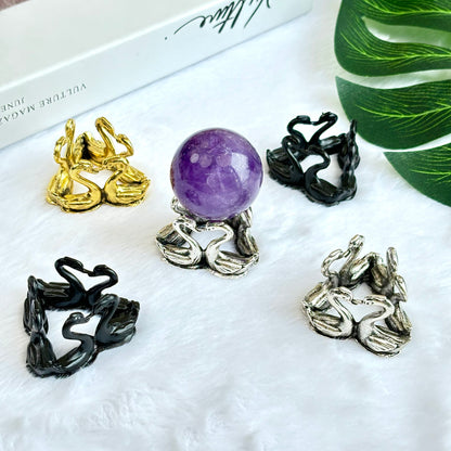 $2.5/1pcs Golden swan crystal base,silvery swan crystal base,black swan crystal base,crystal sphere base.