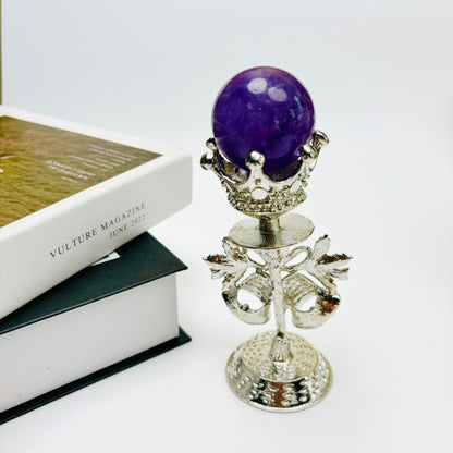 $7.8/1pcs Brilliant silvery bell-crown crystal base, crystal sphere base.