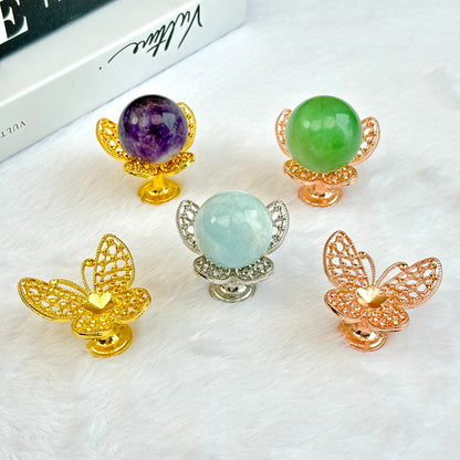 $1.5/1pcs Brilliant golden butterfly crystal base,brilliant silvery butterfly crystal base,brilliant rose gold butterfly crystal base,crystal sphere base.