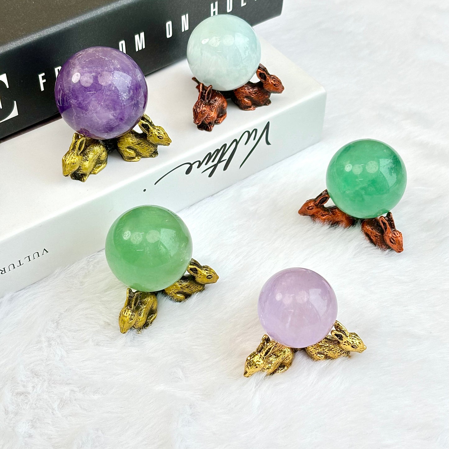 $2.5/1pcs Golden bunny crystal base,rose gold bunny crystal base,crystal sphere base.