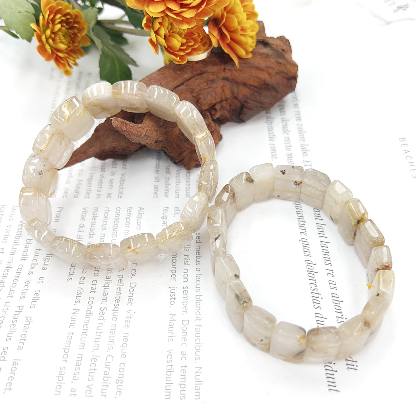 Gold rutile quartz bangle/bracelet.