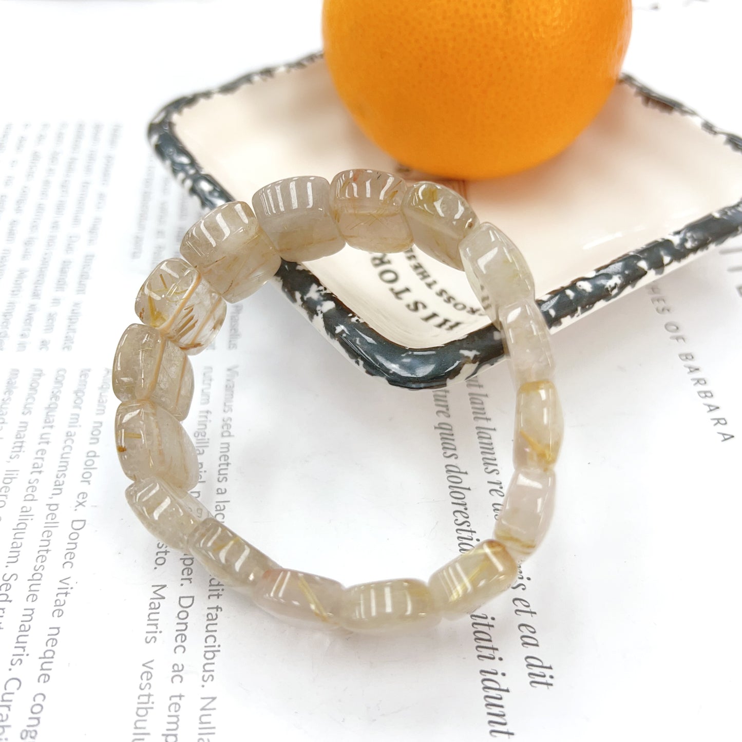 Gold rutile quartz bangle/bracelet.