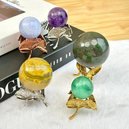 $3/1pcs Golden ginko crystal base,silvery ginko crystal base,rose gold ginko crystal base,crystal sphere base.