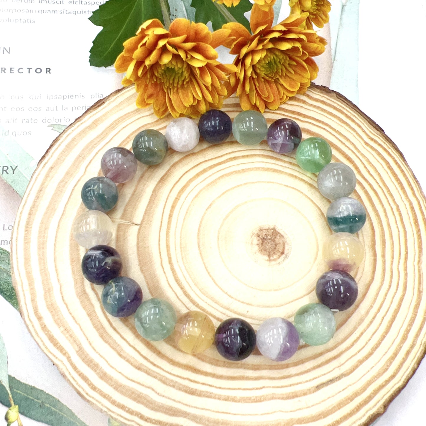 Rainbow fluorite bracelet