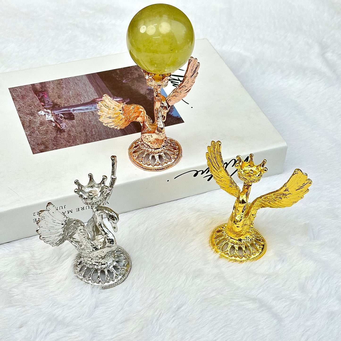 $5/1pcs Brilliant golden swan-crown crystal base,Brilliant silvery swan-crown crystal base,Brilliant rose gold swan-crown crystal base,crystal sphere base.