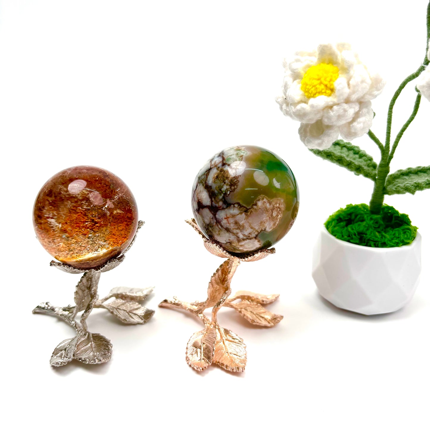 $4.3/1pcs  flower crystal sphere base