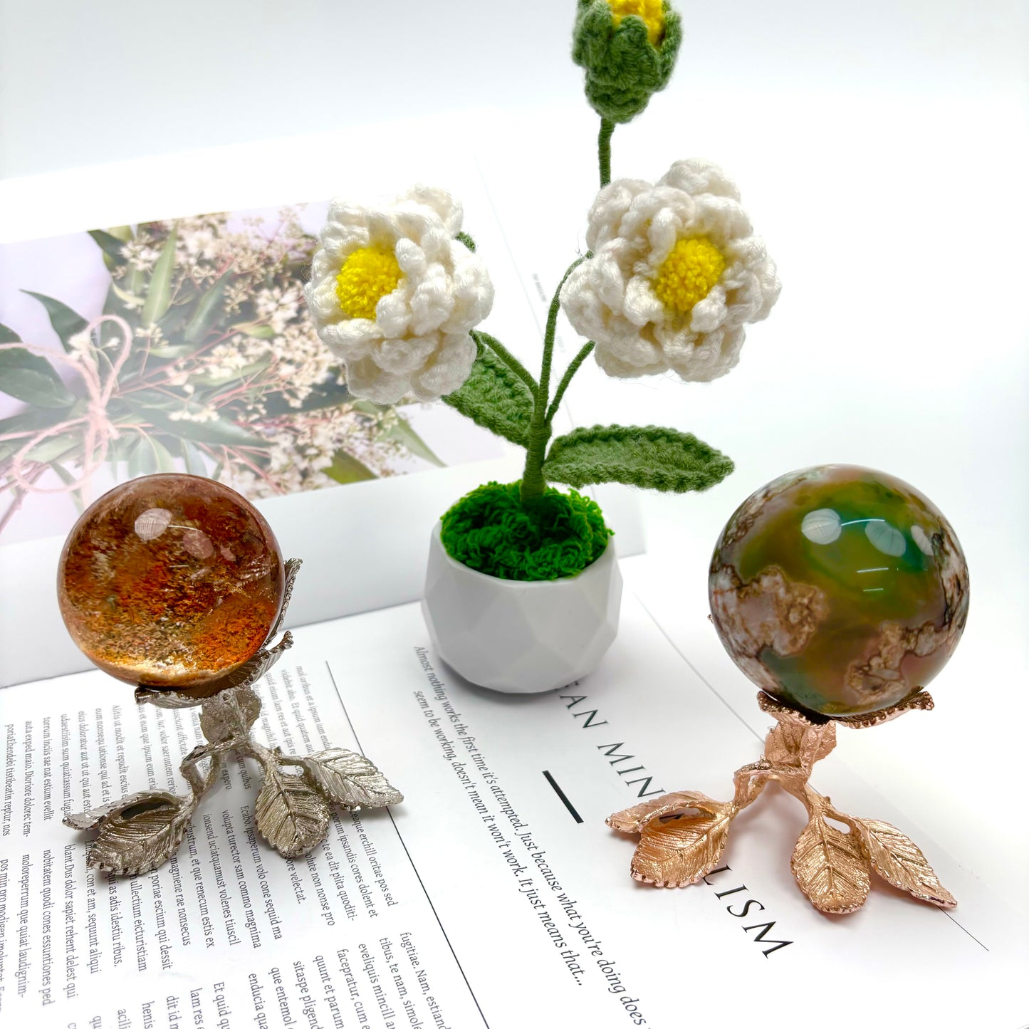 $4.3/1pcs  flower crystal sphere base