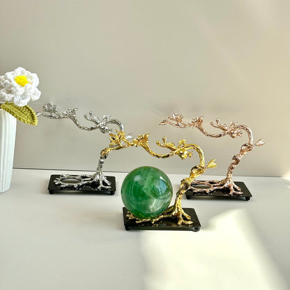 $7.5/1pcs Brilliant golden plum blossom tree crystal base,Brilliant silvery plum blossom tree crystal base,Light rose gold plum blossom tree crystal base,crystal sphere base.