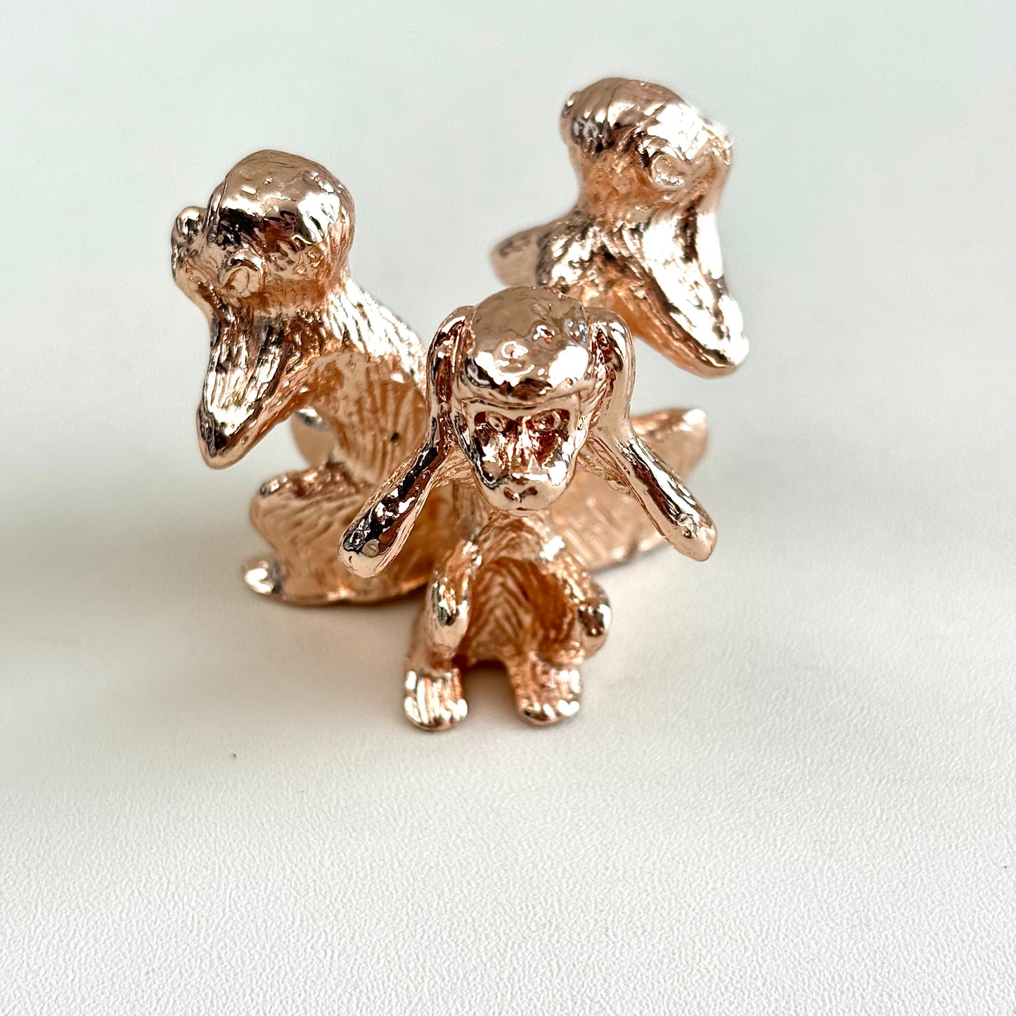 $5/1pcs Brilliant golden three monkeys crystal base,Brilliant rose gold three monkeys crystal base, crystal sphere base.