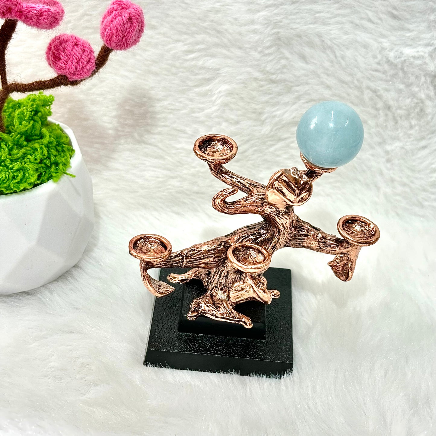 $7.5/1pcs Rose gold money tree crystal base, crystal sphere base.