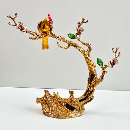 $54.5/1pcs Golden birds on tree crystal base, crystal sphere base.