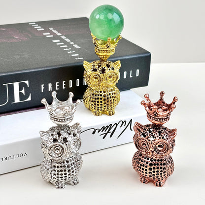 $7.6/1pcs Golden owl crystal base, Rose gold owl crystal base,Silvery owl crystal base, crystal sphere base.