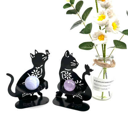 $7.1/1pcs Black Kitty crystal sphere base.