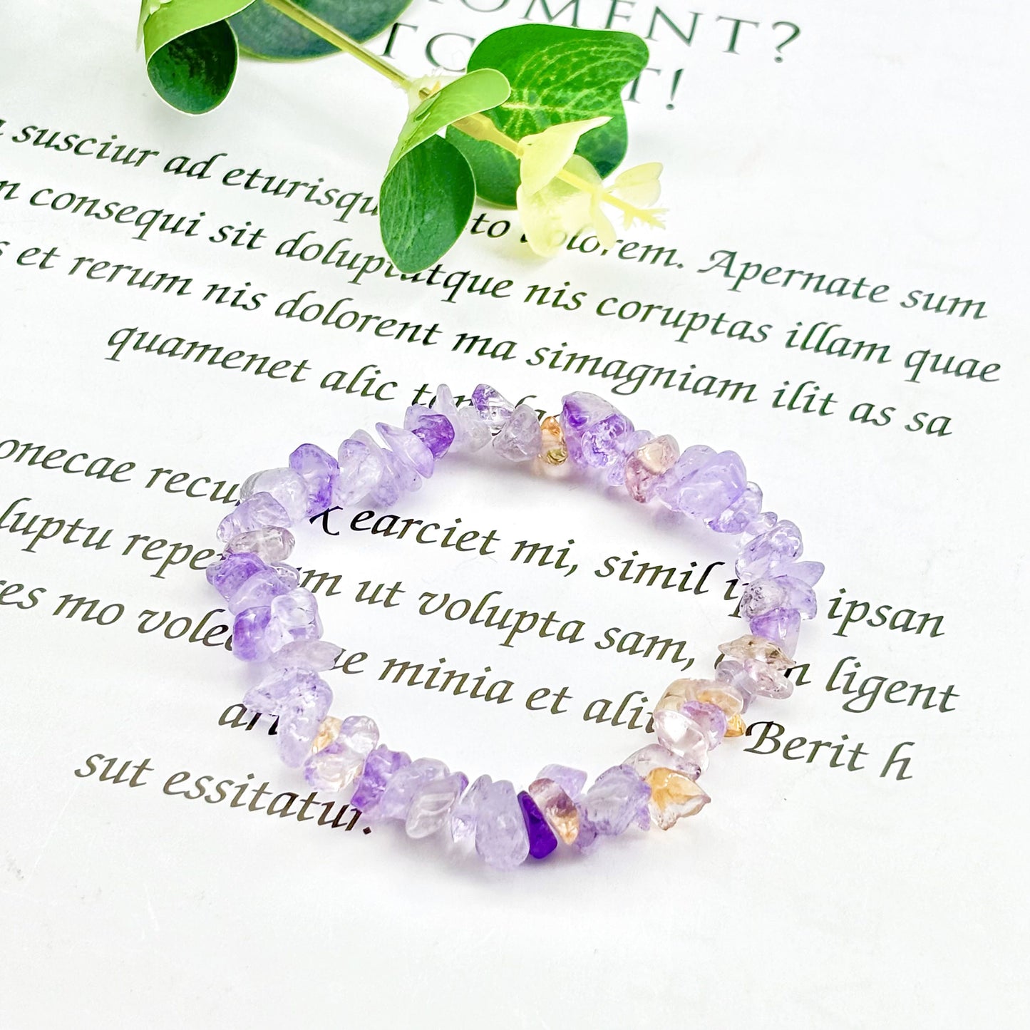 Pulsera de grava por $1/PC, accesorios de cristal de la suerte, cuentas hechas a mano.