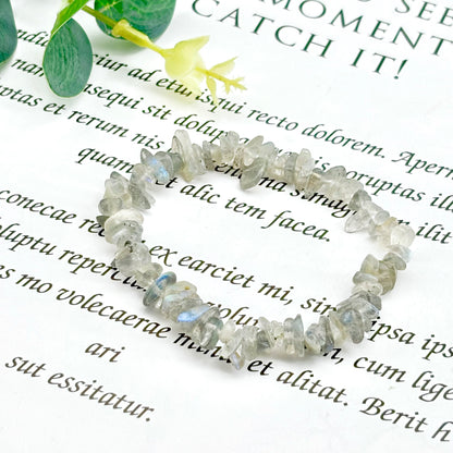 Pulsera de grava por $1/PC, accesorios de cristal de la suerte, cuentas hechas a mano.