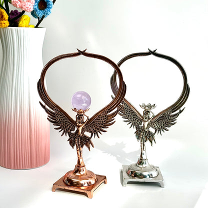 $8.9/1pcs Angle with long wing crystal sphere base.