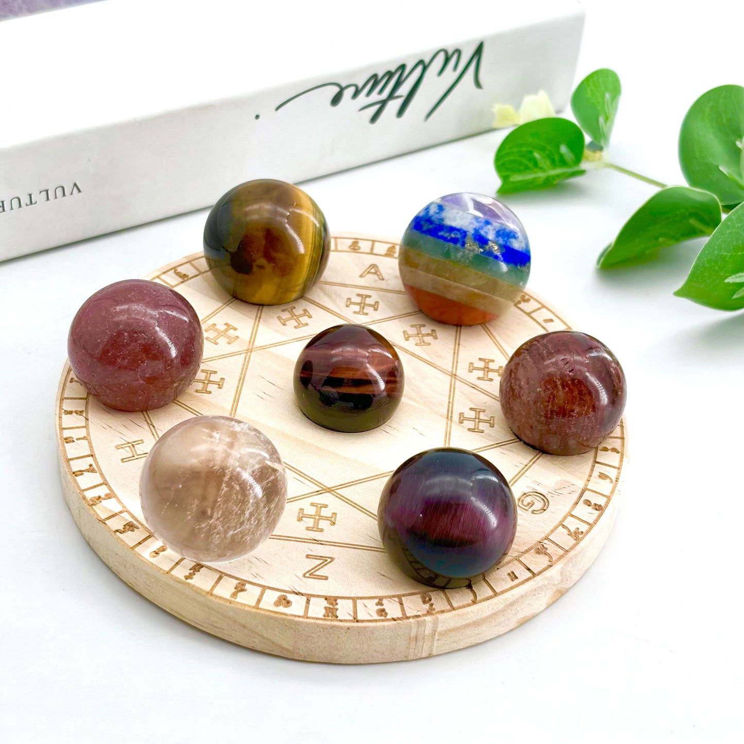 The Chakra Alphabet Base(small)+Mixed crystal sphere combination