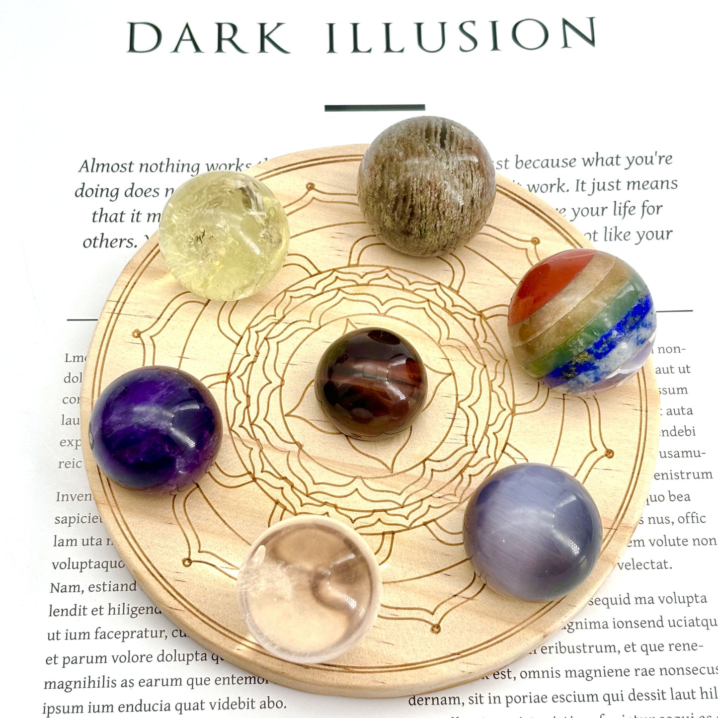 The Chakra Sphere Base(middle)+Mixed crystal sphere combination