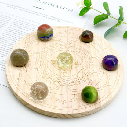 The Chakra Sphere Base(big)+Mixed crystal sphere combination