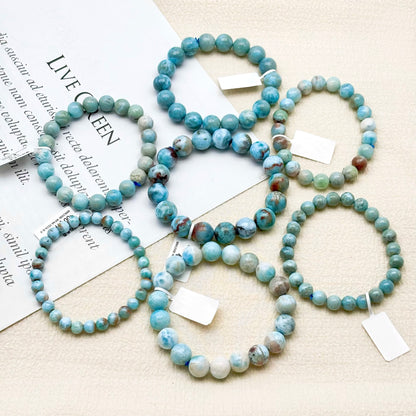 Wholesale prices — 80%: New crystal bracelets , minimum order of 1KG. Choose from Larimar, Plum blossom Tourmaline, prasiolite, Red Calcite, Strawberry Quartz, and more...