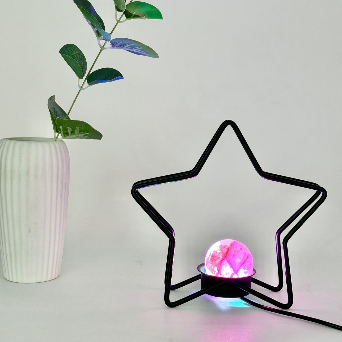 Five pointed star luminous base+Crystal sphere