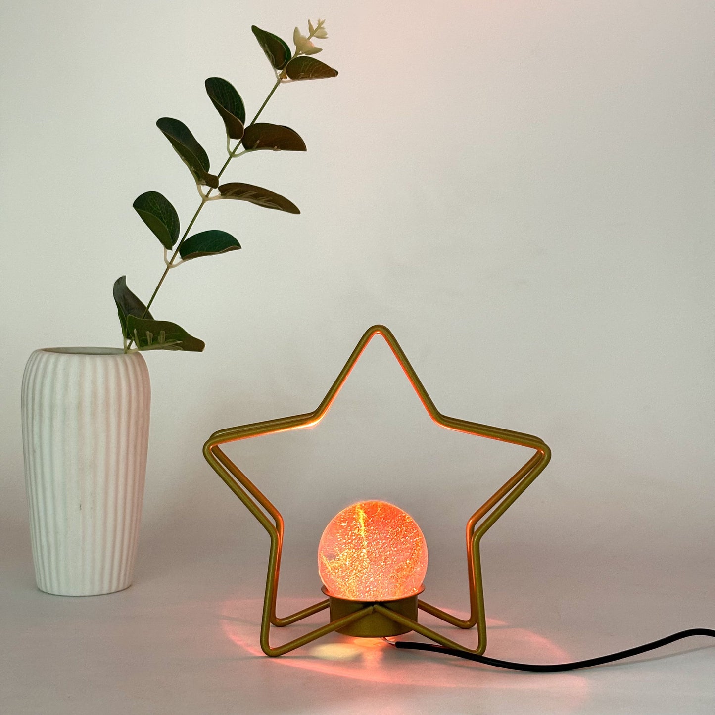 Five pointed star luminous base+Crystal sphere