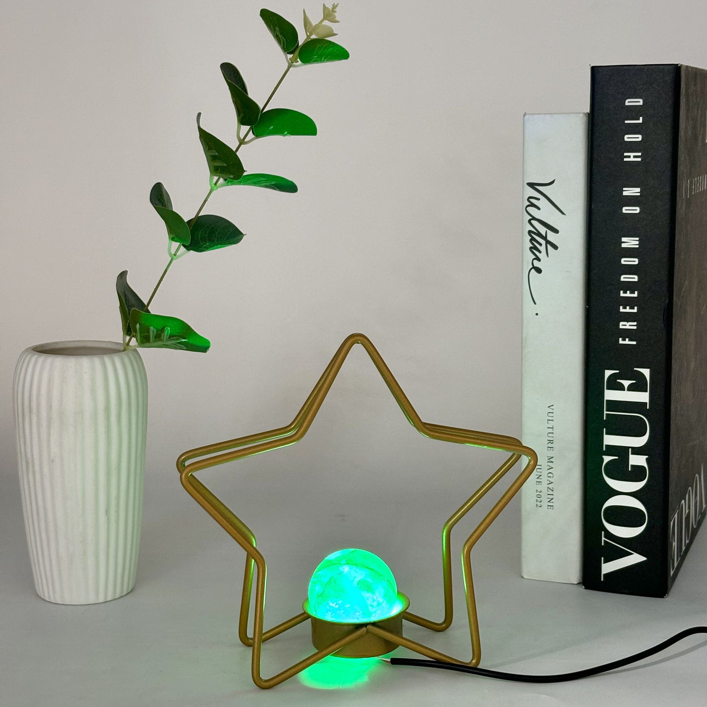 Five pointed star luminous base+Crystal sphere